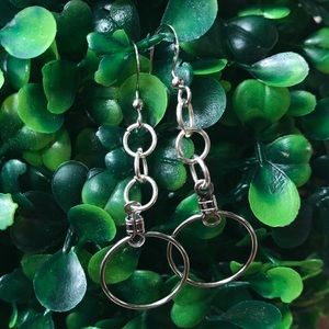 handmade artisan chain hoop dangle earrings
